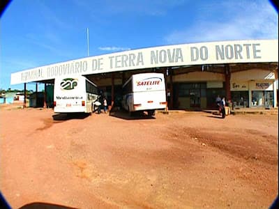 Antigo terminal rodoviário de Terra Nova do Norte em funcionamento.